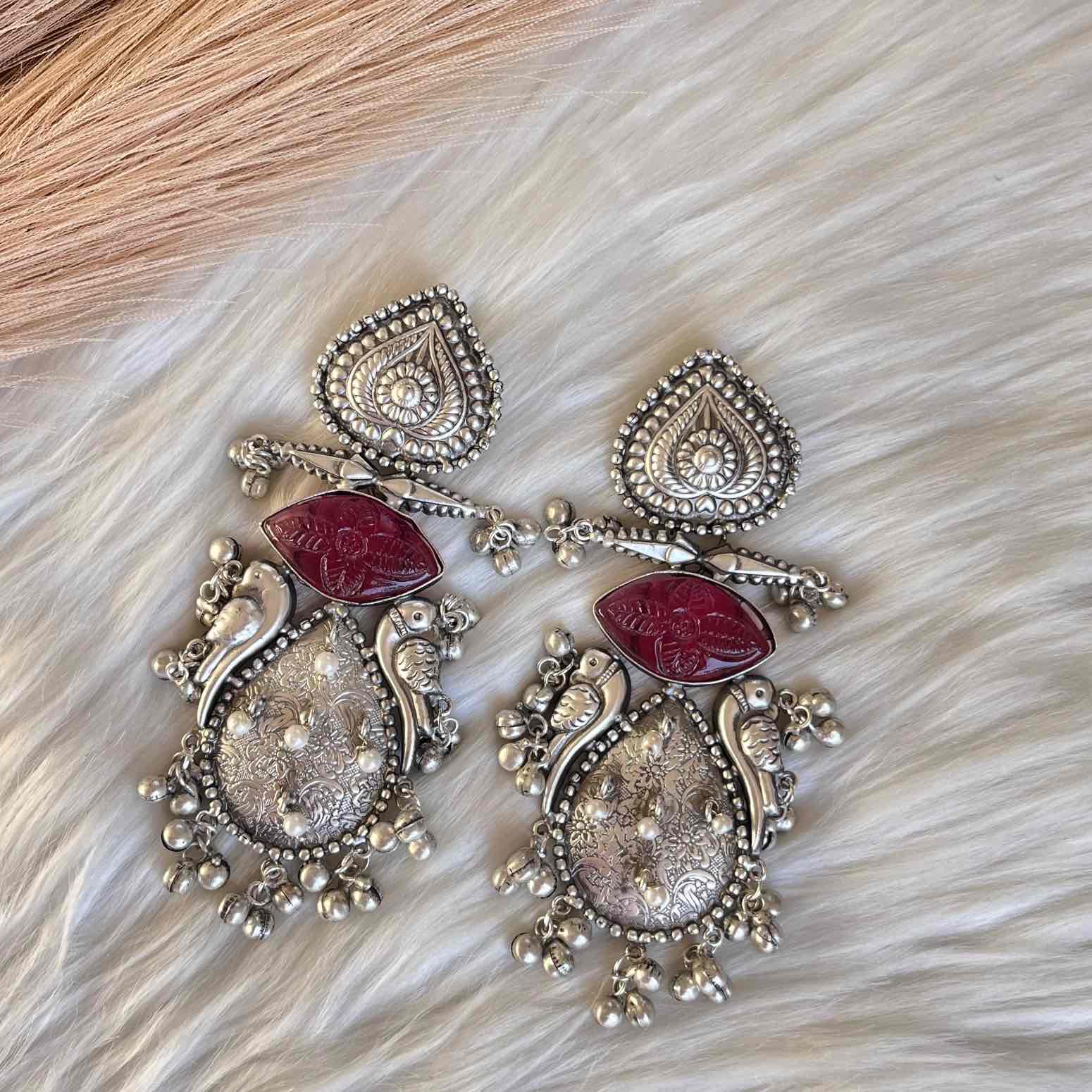 Pink Regal Lustre Silver Earrings