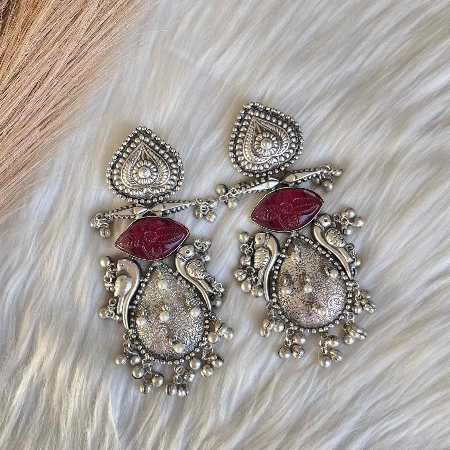 Pink Regal Lustre Silver Earrings