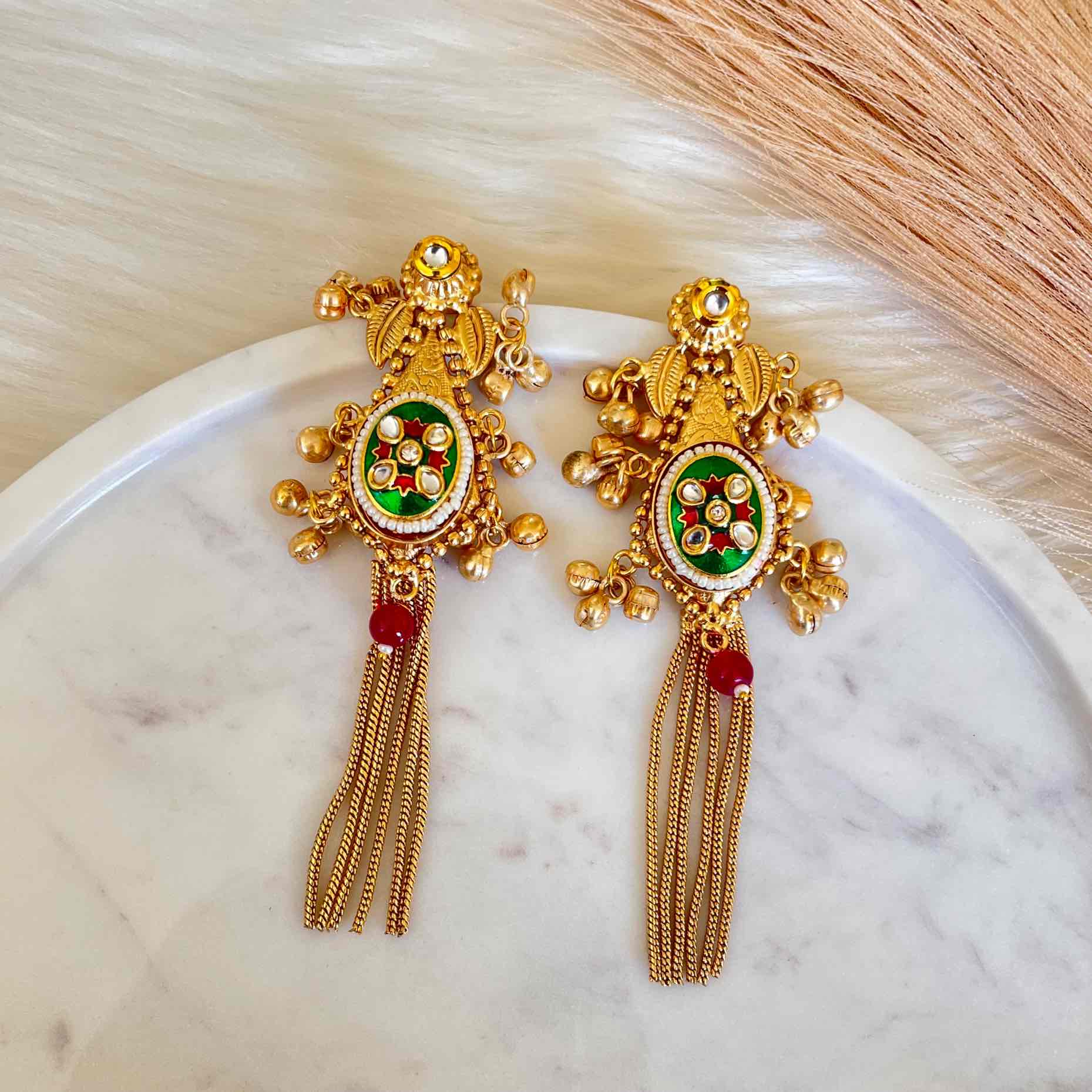 Aakrati Dori Golden Fusion Earrings