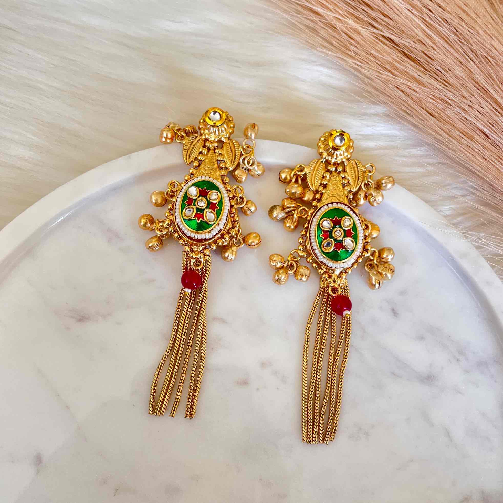 Aakrati Dori Golden Fusion Earrings