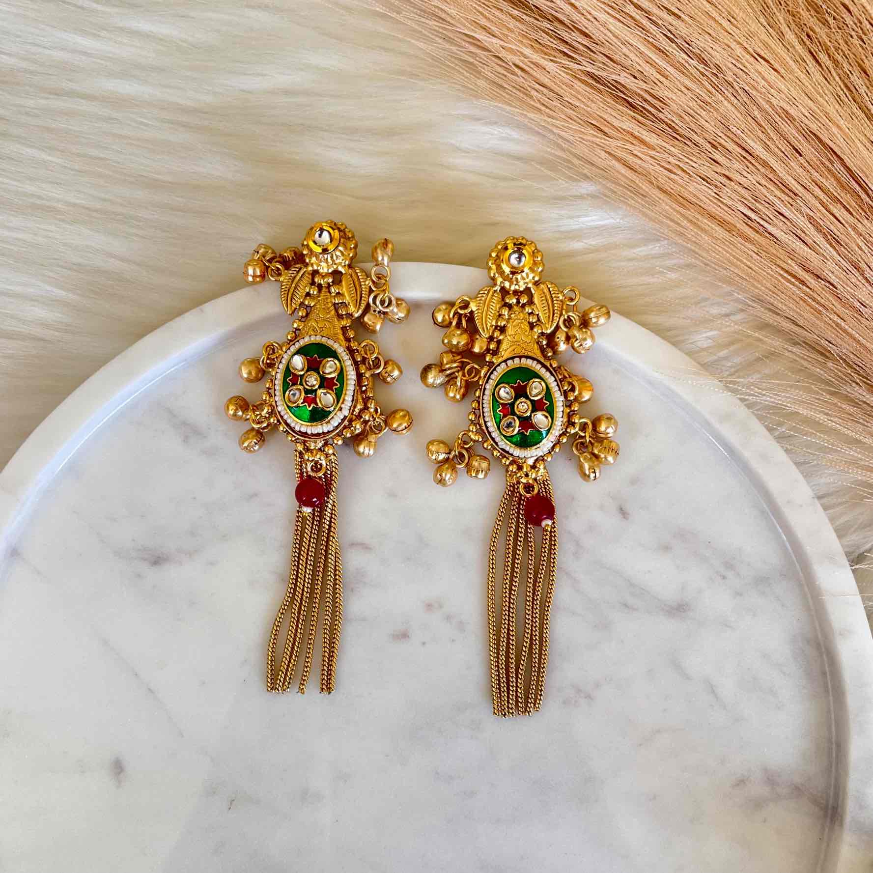 Aakrati Dori Golden Fusion Earrings