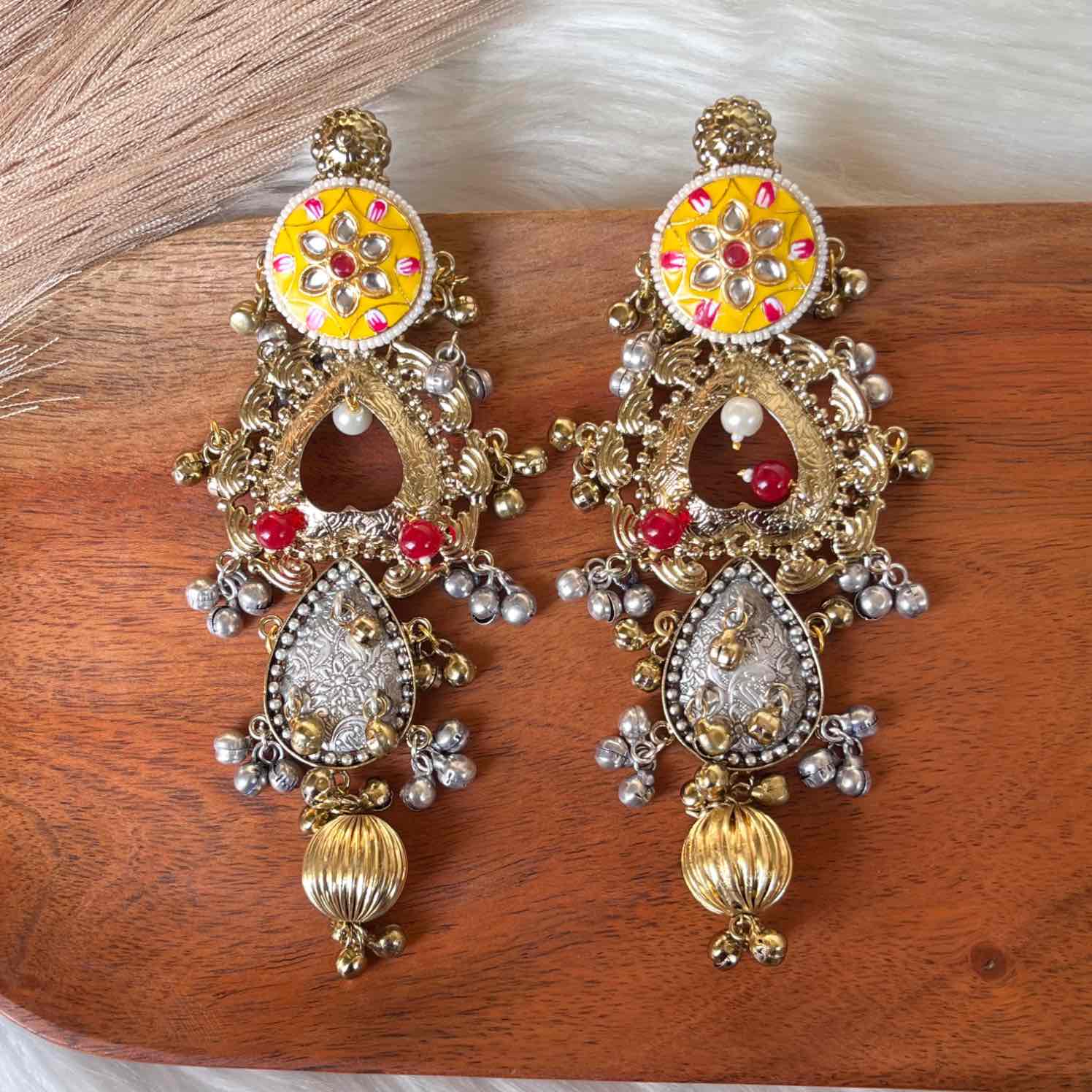 Madhubala Silver Fusion Earrings