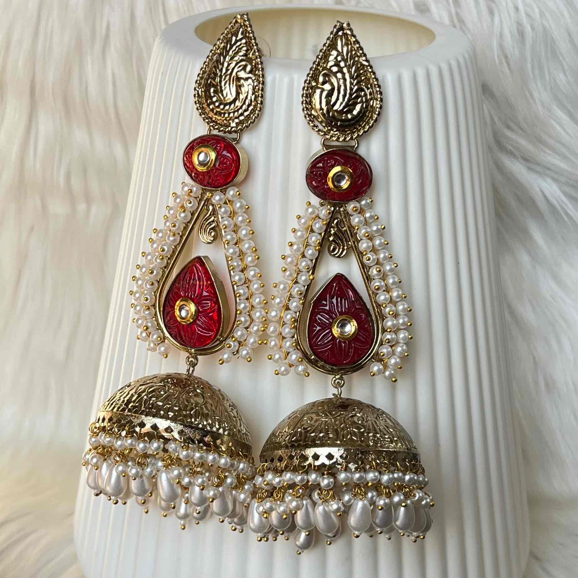 Red Raghini Jhumkas